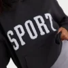 Överdimensionerad hoodie i mjuk bomullsfleece i svart Överdimensionerad hoodie i mjuk bomullsfleece i svart
