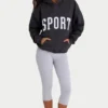 Överdimensionerad hoodie i mjuk bomullsfleece i svart Överdimensionerad hoodie i mjuk bomullsfleece i svart