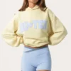 Överdimensionerad hoodie med applikation i citrongult Överdimensionerad hoodie med applikation i citrongult