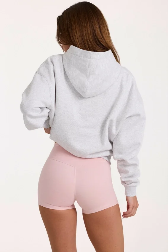 Överdimensionerad hoodie med applikation i gråmelerad Överdimensionerad hoodie med applikation i gråmelerad