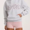 Överdimensionerad hoodie med applikation i gråmelerad Överdimensionerad hoodie med applikation i gråmelerad