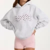 Överdimensionerad hoodie med applikation i gråmelerad Överdimensionerad hoodie med applikation i gråmelerad
