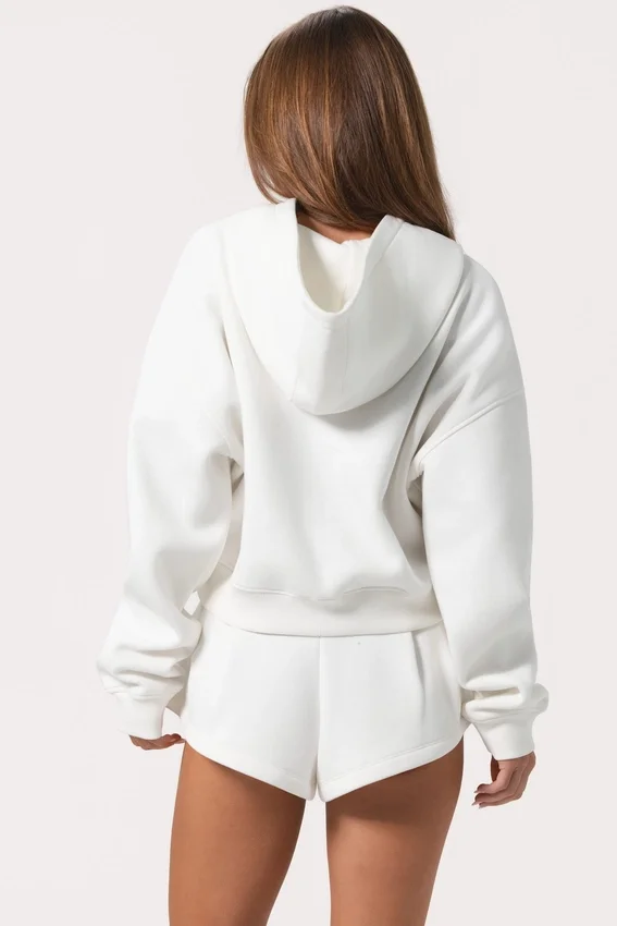 Överdimensionerad hoodie med dragkedja i Milk Överdimensionerad hoodie med dragkedja i Milk