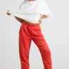 Överdimensionerade joggingbyxor i borstad jersey i rött Överdimensionerade joggingbyxor i borstad jersey i rött