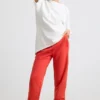 Överdimensionerade joggingbyxor i borstad jersey i rött Överdimensionerade joggingbyxor i borstad jersey i rött