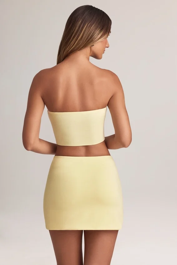 Verna Modal axelbandslös crop top i citronsorbet Verna Modal axelbandslös crop top i citronsorbet
