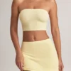 Verna Modal axelbandslös crop top i citronsorbet Verna Modal axelbandslös crop top i citronsorbet