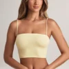 Verna Modal axelbandslös crop top i citronsorbet Verna Modal axelbandslös crop top i citronsorbet