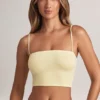 Verna Modal axelbandslös crop top i citronsorbet Verna Modal axelbandslös crop top i citronsorbet