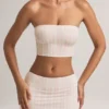 Verna Modal axelbandslös crop top i randigt mönster Verna Modal axelbandslös crop top i randigt mönster