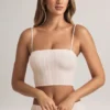 Verna Modal axelbandslös crop top i randigt mönster Verna Modal axelbandslös crop top i randigt mönster
