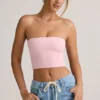 Verna Modal Strapless Crop Top i Baby Pink Verna Modal Strapless Crop Top i Baby Pink