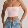 Verna Modal Strapless Crop Top i Baby Pink Verna Modal Strapless Crop Top i Baby Pink
