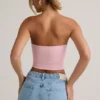 Verna Modal Strapless Crop Top i Baby Pink Verna Modal Strapless Crop Top i Baby Pink