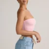 Verna Modal Strapless Crop Top i Baby Pink Verna Modal Strapless Crop Top i Baby Pink