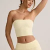 Verna Modal Strapless Crop Top i Buttercream Yellow Verna Modal Strapless Crop Top i Buttercream Yellow