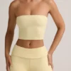 Verna Modal Strapless Crop Top i Buttercream Yellow Verna Modal Strapless Crop Top i Buttercream Yellow
