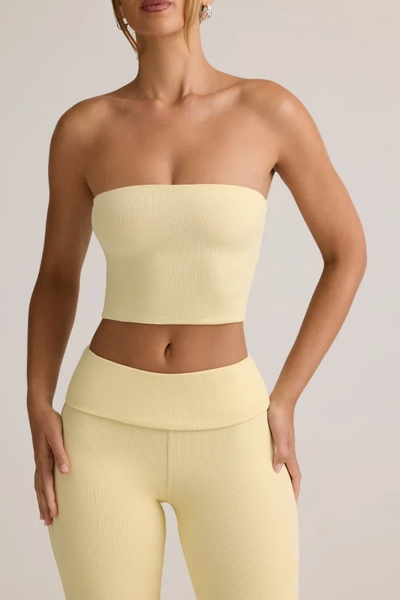 Verna Modal Strapless Crop Top i Buttercream Yellow Verna Modal Strapless Crop Top i Buttercream Yellow
