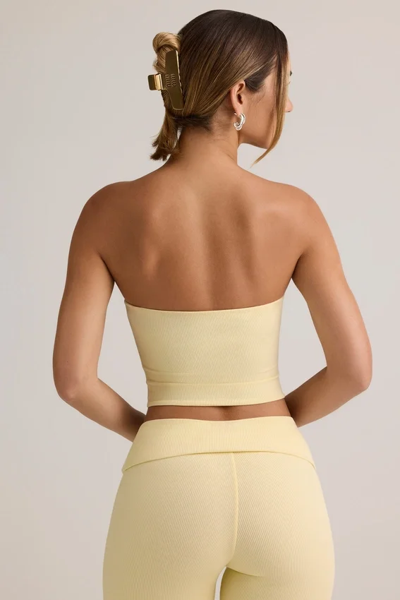 Verna Modal Strapless Crop Top i Buttercream Yellow Verna Modal Strapless Crop Top i Buttercream Yellow