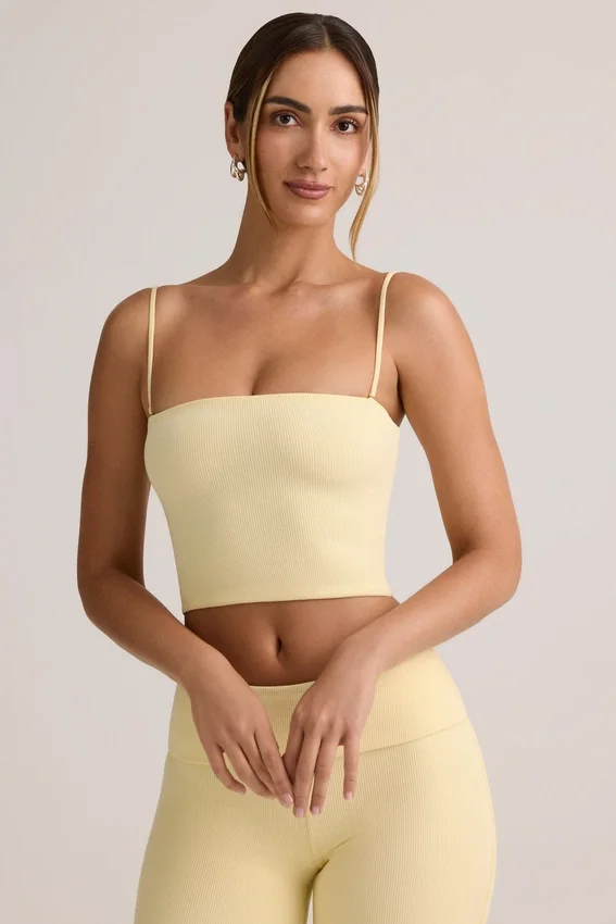 Verna Modal Strapless Crop Top i Buttercream Yellow Verna Modal Strapless Crop Top i Buttercream Yellow