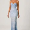Vesna Embellished Sweetheart-Neck Fishtail Gown i himmelsblått Vesna Embellished Sweetheart-Neck Fishtail Gown i himmelsblått