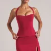 Vita Longline Halterneck Top i Cherry Red Vita Longline Halterneck Top i Cherry Red