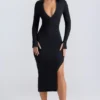 Yael Modal Plunge V-Neck Midaxi Klänning i svart Yael Modal Plunge V-Neck Midaxi Klänning i svart