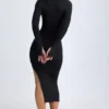 Yael Modal Plunge V-Neck Midaxi Klänning i svart Yael Modal Plunge V-Neck Midaxi Klänning i svart