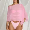 Zarayah genomskinlig poncho i Candyfloss Pink Zarayah genomskinlig poncho i Candyfloss Pink
