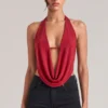 Zenna draperad cowl-top i körsbärsrött Zenna draperad cowl-top i körsbärsrött