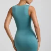 Zivanka Slinky Jersey Cut-Out Ruffle-Trim Miniklänning i havsgrönt Zivanka Slinky Jersey Cut-Out Ruffle-Trim Miniklänning i havsgrönt