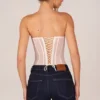 Zoa bandeau-korsetttop med snörning i ivory Zoa bandeau-korsetttop med snörning i ivory