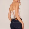 Zoa bandeau-korsetttop med snörning i ivory Zoa bandeau-korsetttop med snörning i ivory