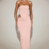 Zorya mjuk jersey bandeau maxiklänning med utskärningar i rosa Zorya mjuk jersey bandeau maxiklänning med utskärningar i rosa