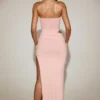 Zorya mjuk jersey bandeau maxiklänning med utskärningar i rosa Zorya mjuk jersey bandeau maxiklänning med utskärningar i rosa